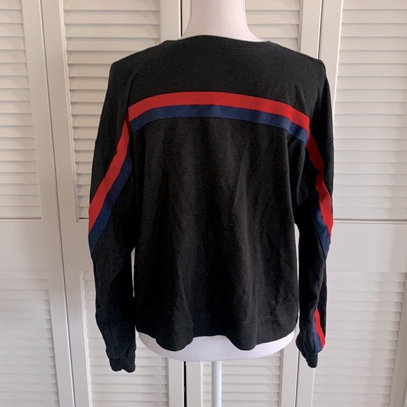 Velvet by Graham & Spencer Danica Black w/ Red  Stripe Sweatshirt Women’s Size S - Picture 5 of 10